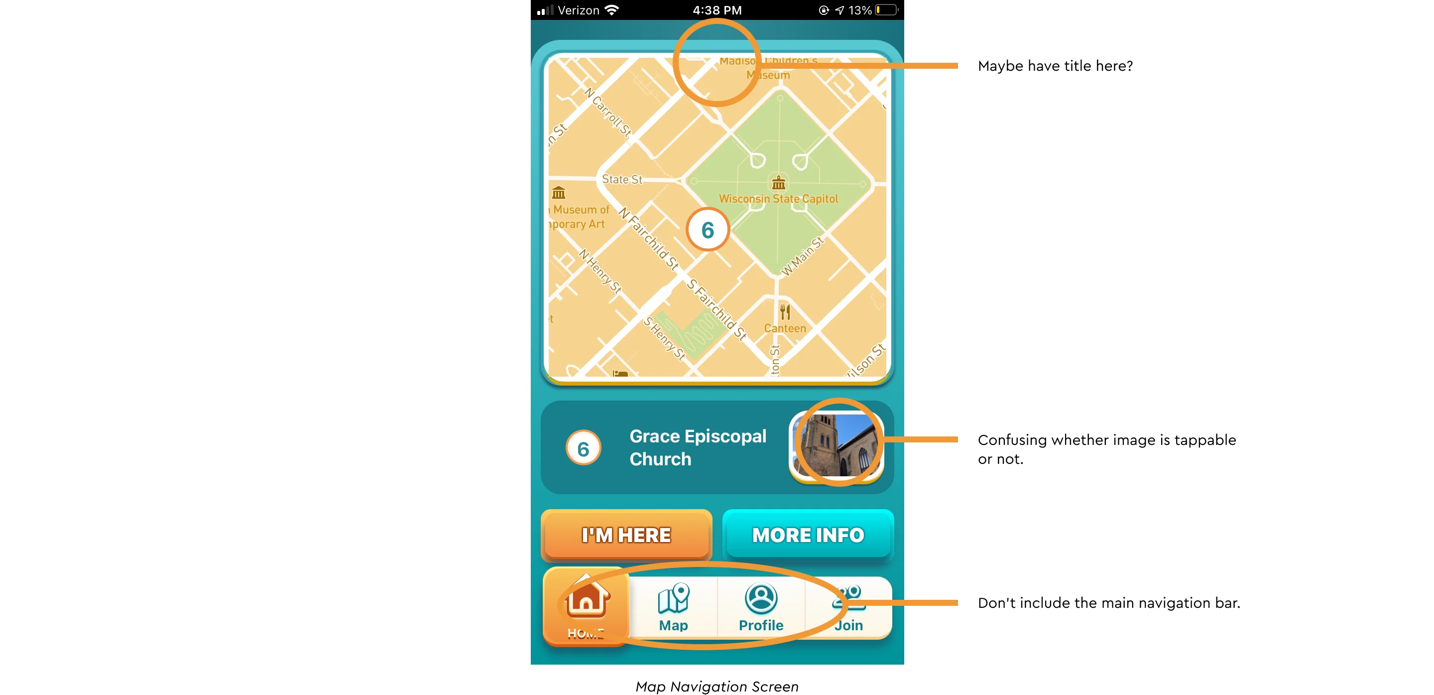 annotation map navigation screen
